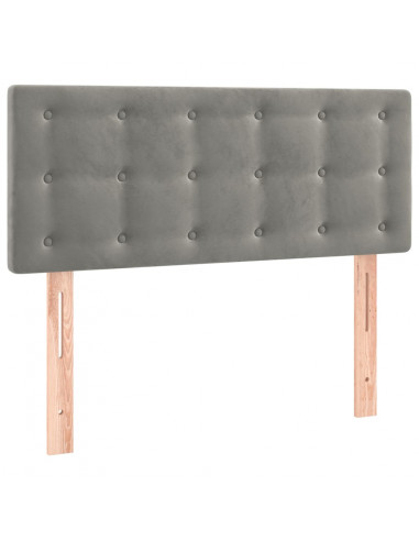 Testiera a LED Grigio Chiaro 90x5x78/88 cm in Velluto