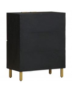 Credenza Nera 60x33x75 cm in Legno Multistrato 2