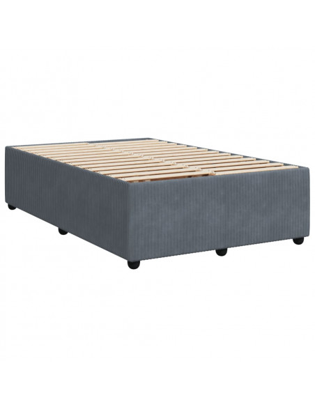 Giroletto a Molle con Materasso Grigio Scuro 120x190 cm Velluto