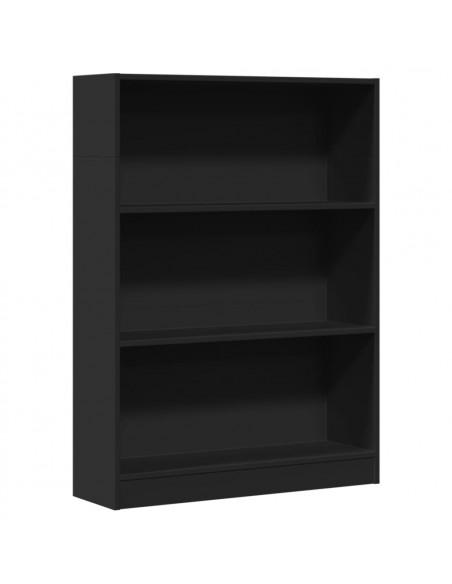 Libreria Nera 80x24x109 cm in Legno Multistrato