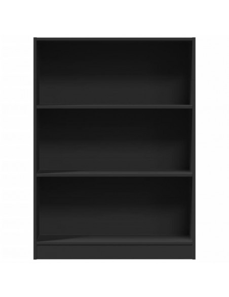 Libreria Nera 80x24x109 cm in Legno Multistrato