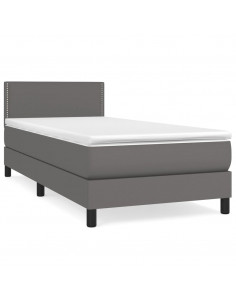 Giroletto a Molle con Materasso Grgio 90x200 cm in Similpelle 2