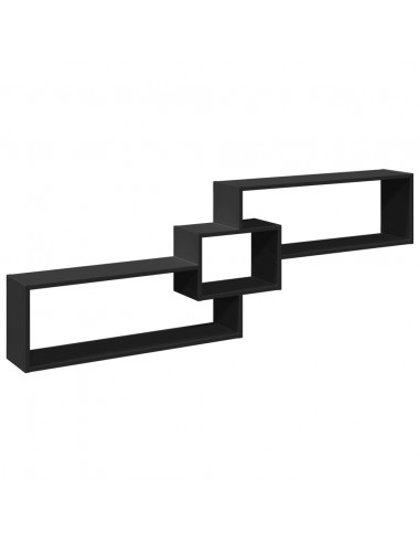 Mobile a Parete 158x18x53 cm Nero in Legno Multistrato
