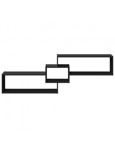 Mobile a Parete 158x18x53 cm Nero in Legno Multistrato