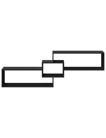 Mobile a Parete 158x18x53 cm Nero in Legno Multistrato