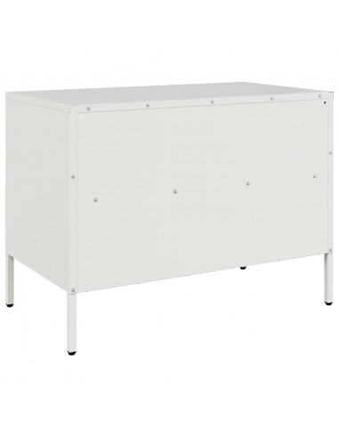 Mobili TV 2 pz Bianchi 68x39x50,5 cm Acciaio Laminato a Freddo