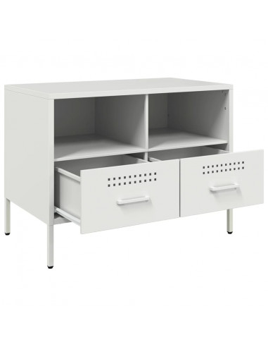 Mobili TV 2 pz Bianchi 68x39x50,5 cm Acciaio Laminato a Freddo