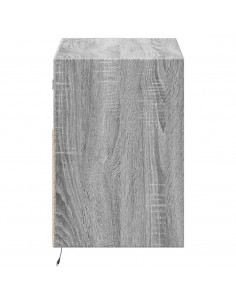 Mobile TV a Parete con Luci LED Grigio Sonoma 80x31x45 cm 2