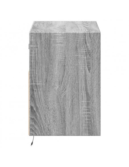 Mobile TV a Parete con Luci LED Grigio Sonoma 80x31x45 cm
