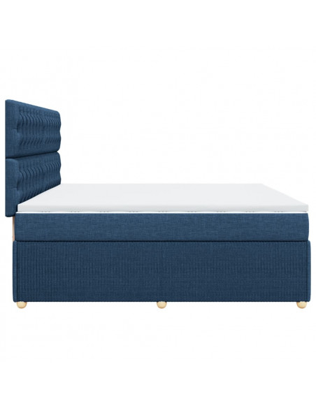 Giroletto a Molle con Materasso Blu 200x200 cm in Tessuto