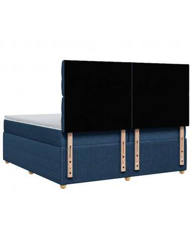 Giroletto a Molle con Materasso Blu 200x200 cm in Tessuto