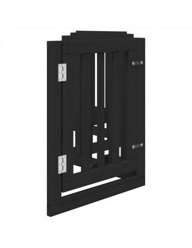 Cancello per Cani Porta Pieghevole Nero 6 Pannelli 300cm Pioppo