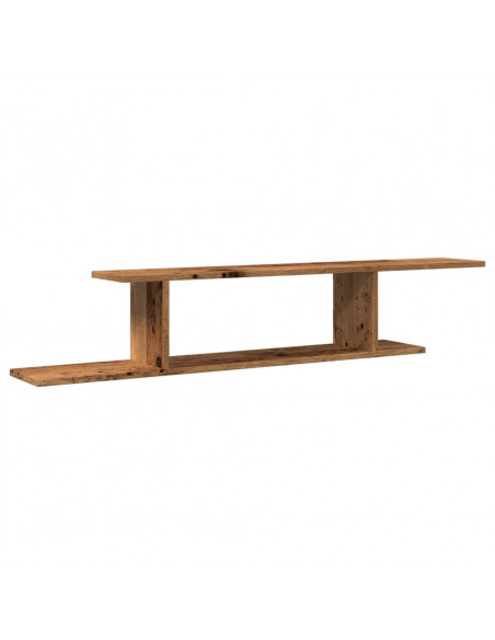 Scaffale TV Parete Legno Antico 125x18x23 cm Legno Multistrato