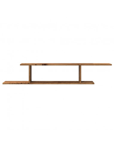 Scaffale TV Parete Legno Antico 125x18x23 cm Legno Multistrato