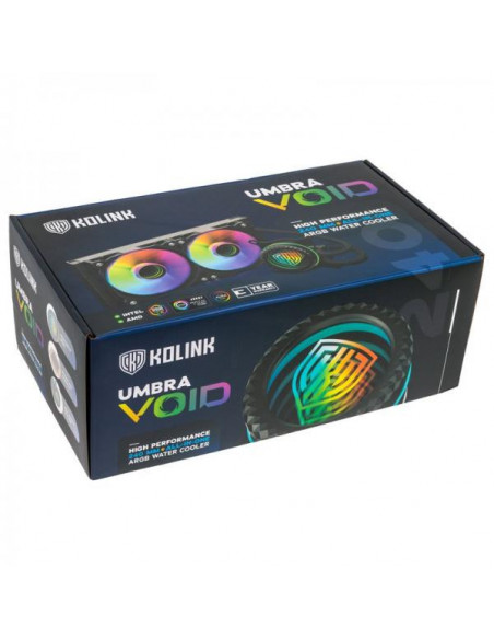 Kolink Umbra Void ARGB 240 Black CPU Liquid Cooler Intel sk1700 AMD AM5/AM4