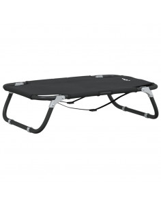 Lettino per Cani Pieghevole Tessuto Oxford Antracite e Acciaio 2