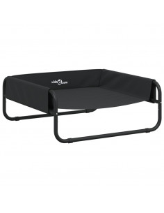 Cuccia per Cani Rialzata in Tela Oxford Antracite e Acciaio 2