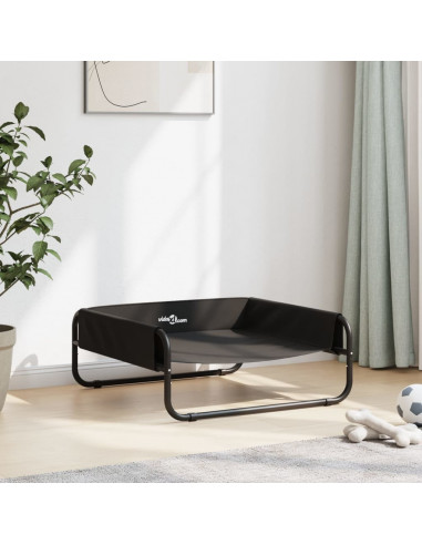 Cuccia per Cani Rialzata in Tela Oxford Antracite e Acciaio