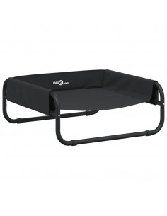 Cuccia per Cani Rialzata in Tela Oxford Antracite e Acciaio 2