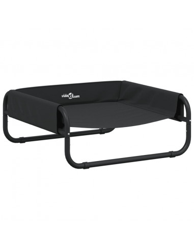 Cuccia per Cani Rialzata in Tela Oxford Antracite e Acciaio