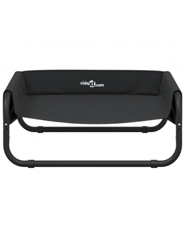 Cuccia per Cani Rialzata in Tela Oxford Antracite e Acciaio