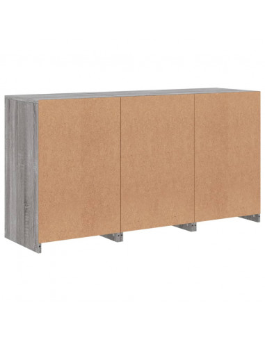 Credenza con Luci LED Grigio Sonoma 123x37x67 cm