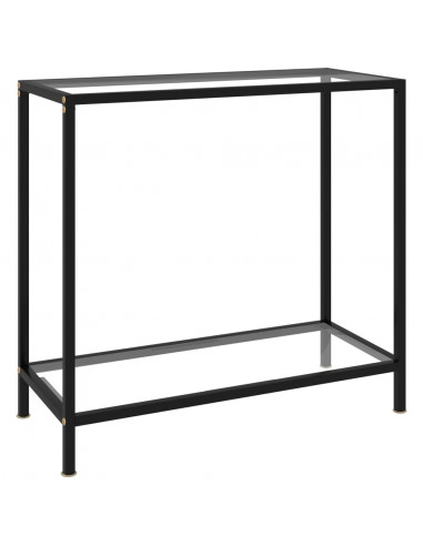 Tavolo Consolle Trasparente 80x35x75 cm in Vetro Temperato
