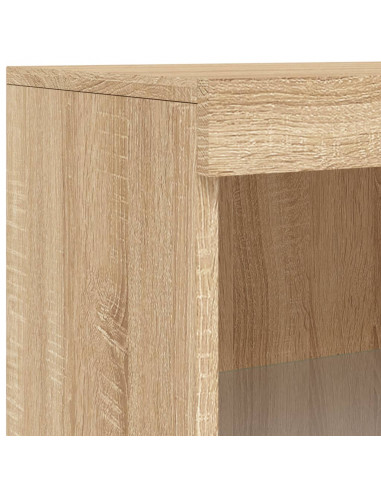 Credenza con Luci LED Rovere Sonoma 60,5x37x100 cm