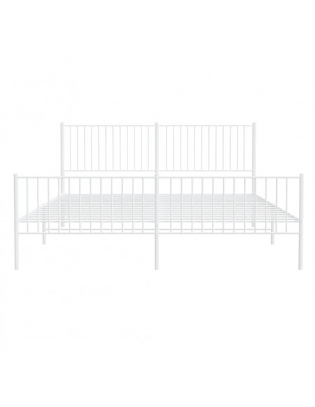 Giroletto con Testiera e Pediera Metallo Bianco 193x203 cm