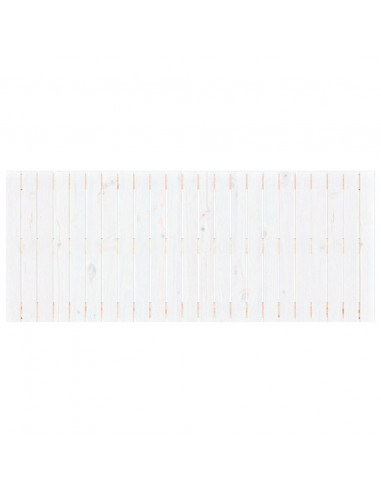 Testiera da Parete Bianca 147x3x60 cm in Legno Massello di Pino