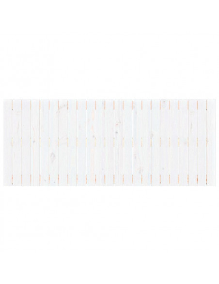 Testiera da Parete Bianca 147x3x60 cm in Legno Massello di Pino
