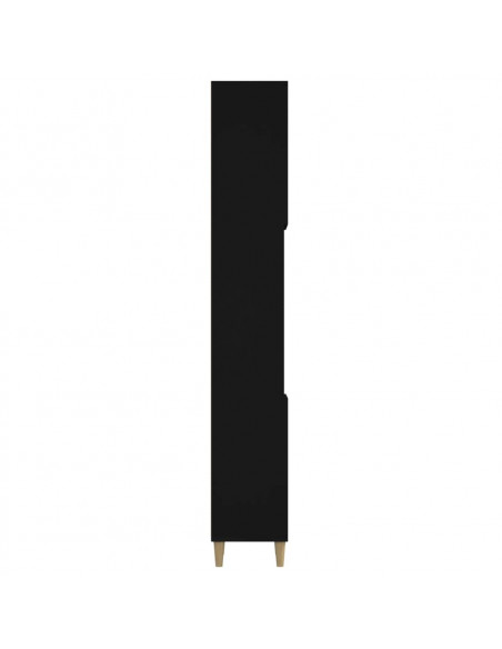 Armadietto da Bagno Nero 30x30x190 cm in Legno Multistrato