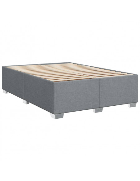 Giroletto a Molle con Materasso Grigio Chiaro 140x200cm Tessuto