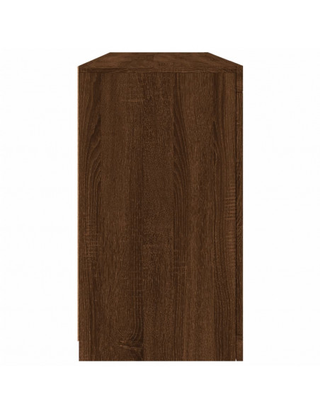 Credenza con Luci LED Rovere Marrone 163x37x67 cm