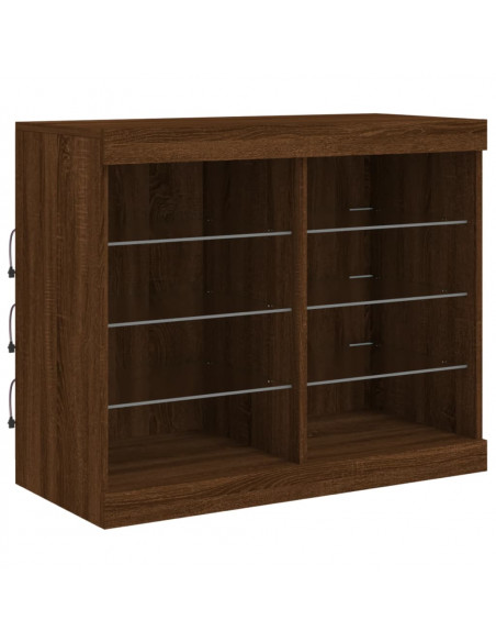 Credenza con Luci LED Rovere Marrone 163x37x67 cm