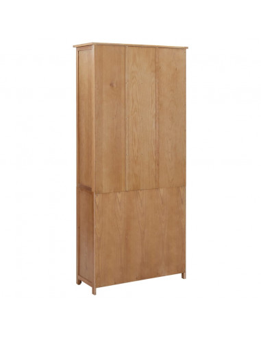 Libreria con 4 Ante 90x35x200 cm in Rovere Massello e Vetro