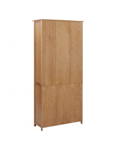 Libreria con 4 Ante 90x35x200 cm in Rovere Massello e Vetro