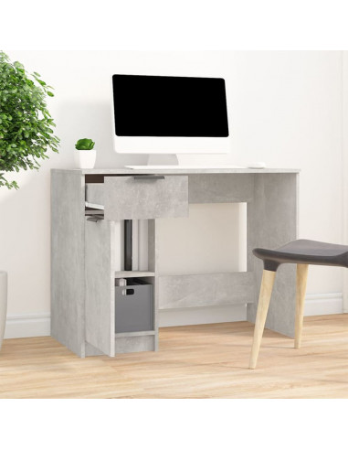 Scrivania Grigio Cemento 100x50x75 cm in Legno Multistrato