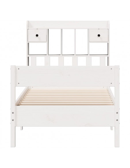 Letto con Libreria senza Materasso 75x190 cm in Legno Pino