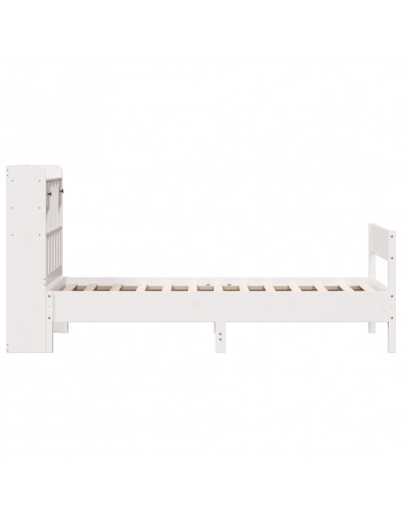 Letto con Libreria senza Materasso 75x190 cm in Legno Pino