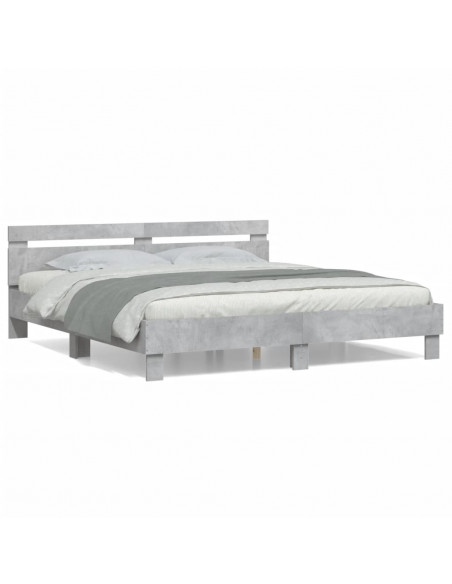 Giroletto Testiera Grigio Cemento 200x200 cm Legno Multistrato