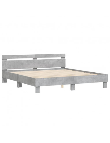 Giroletto Testiera Grigio Cemento 200x200 cm Legno Multistrato