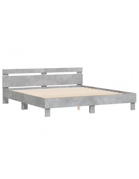 Giroletto Testiera Grigio Cemento 200x200 cm Legno Multistrato