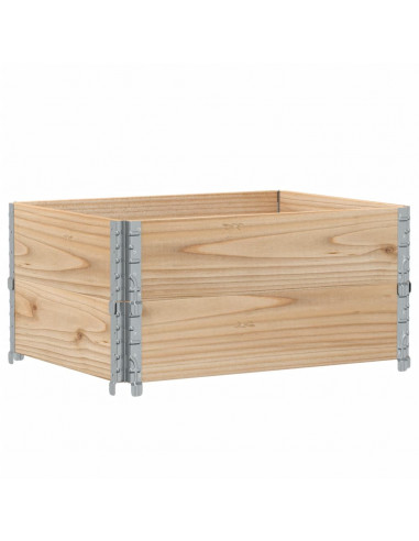 Paretali per Pallet 2 pz 80x60 cm in Legno Massello di Pino