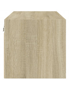 Mobile a Muro con Ante in Vetro Rovere Sonoma 102x37x35 cm 2