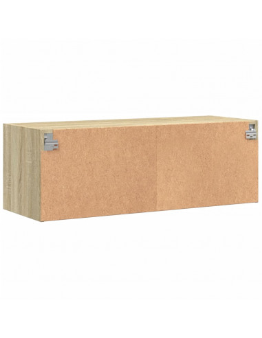 Mobile a Muro con Ante in Vetro Rovere Sonoma 102x37x35 cm