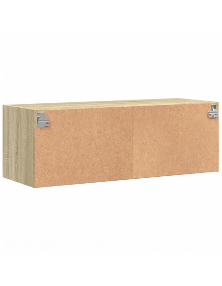 Mobile a Muro con Ante in Vetro Rovere Sonoma 102x37x35 cm