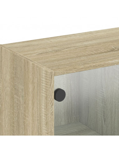 Mobile a Muro con Ante in Vetro Rovere Sonoma 102x37x35 cm