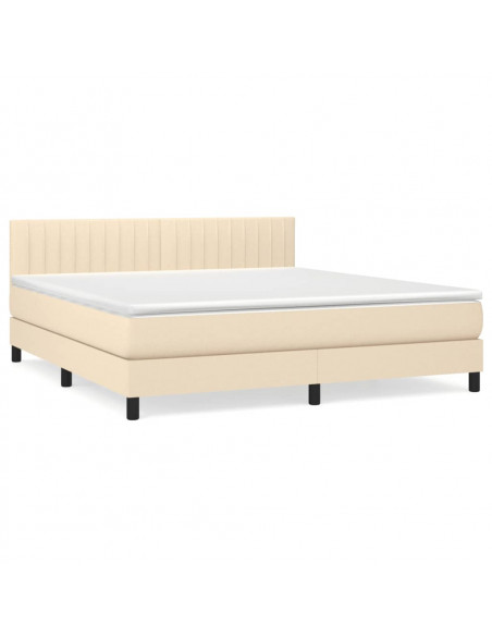 Giroletto a Molle con Materasso Crema 180x200 cm in Tessuto
