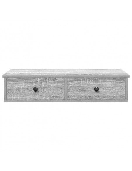 Scaffale a Parete con Cassetti Grigio 80x31x17 cm in Truciolato